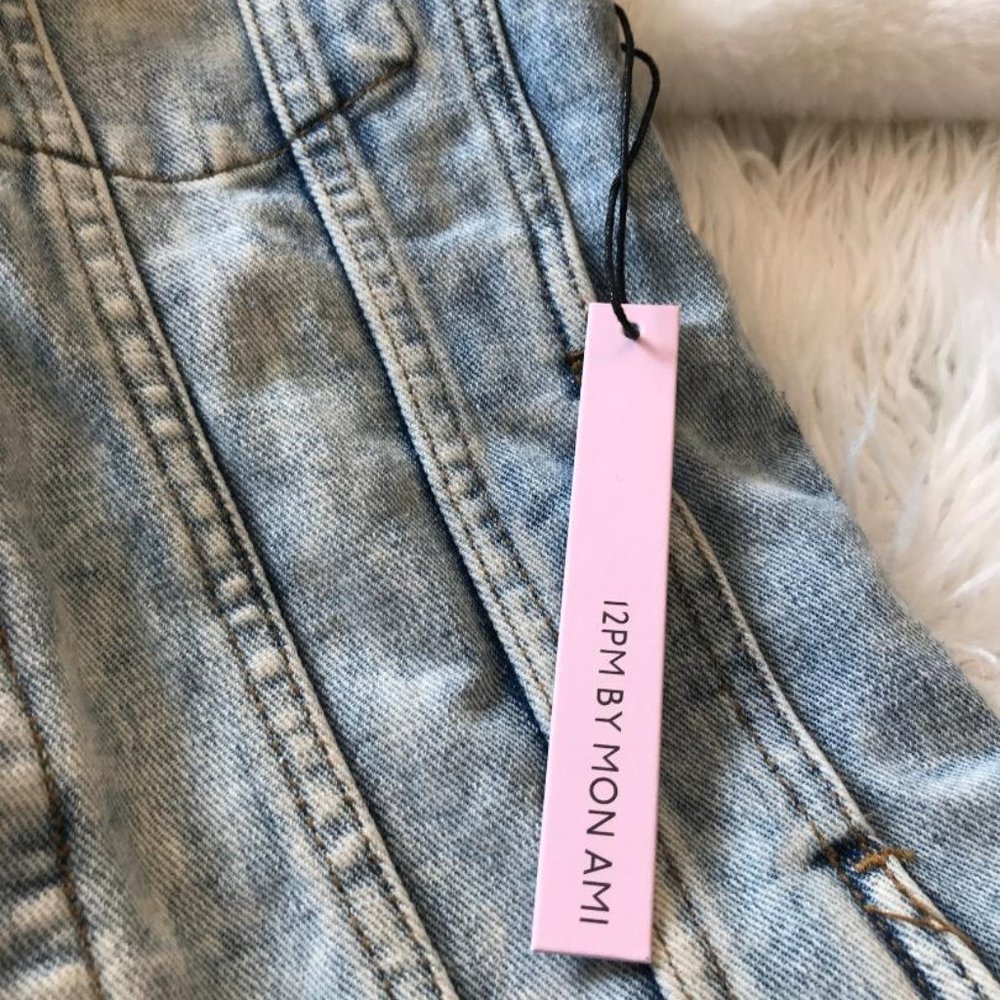 Jean Jacket Faux Fur Hood and Sleeves NEW! - Picture 13 of 15